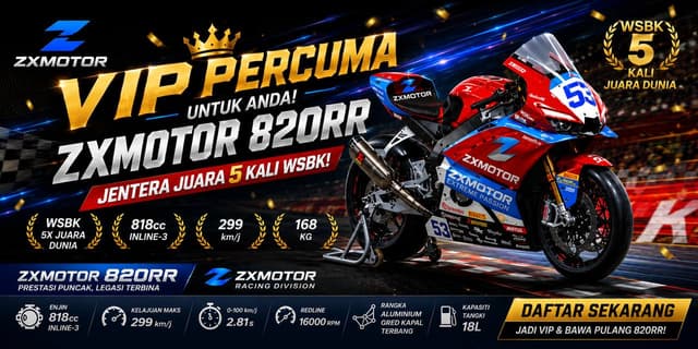 Nigma9 VIP free giveaway — win a ZXMOTOR 820RR superbike